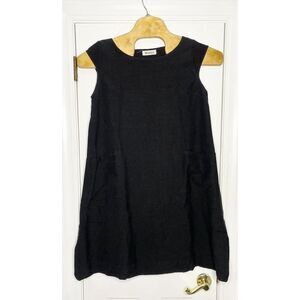 Minibee Women's Oversized Shift Dress Front Pockets Black Medium‎ Cotton Blend